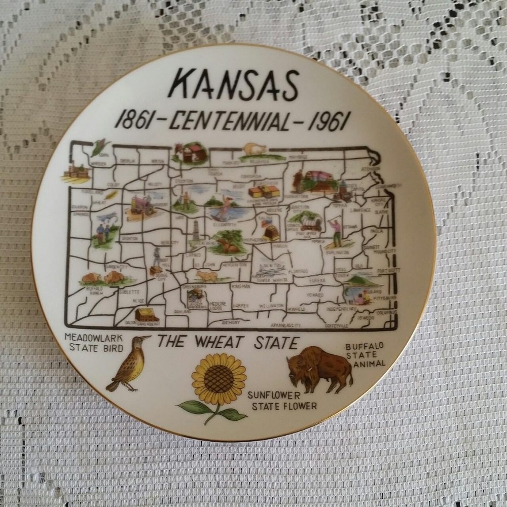 Kansas decorative plate